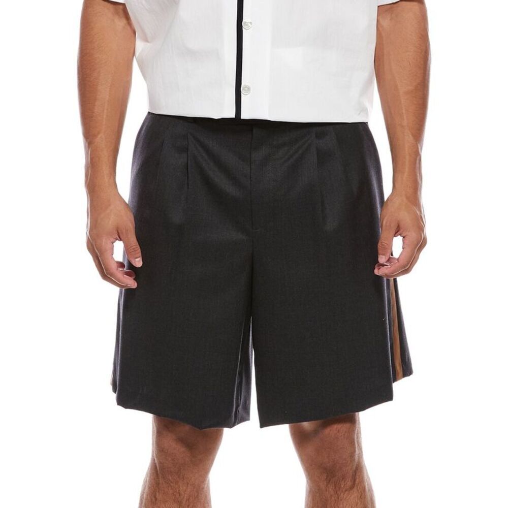Valentino Mens  Wool-Blend Bermuda Short, Grey